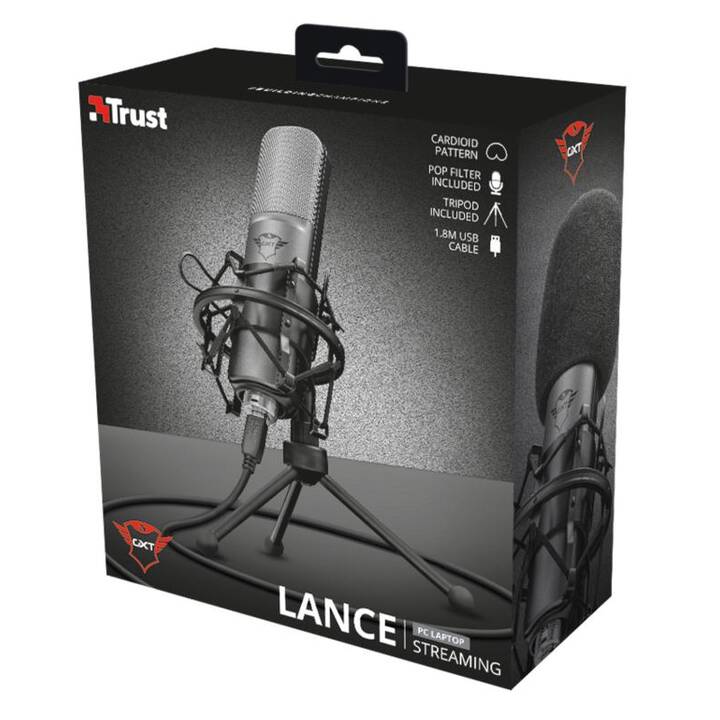 TRUST GXT 242 Lance Microphone directionnel (Argent, Noir)