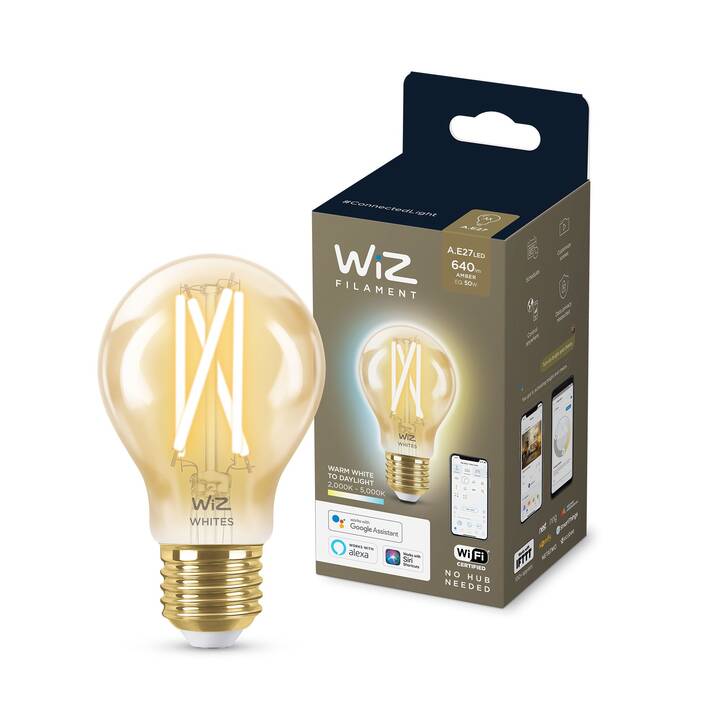 WIZ LED Birne Filament Amber A60 (E27, WLAN, Bluetooth, 6.7 W)