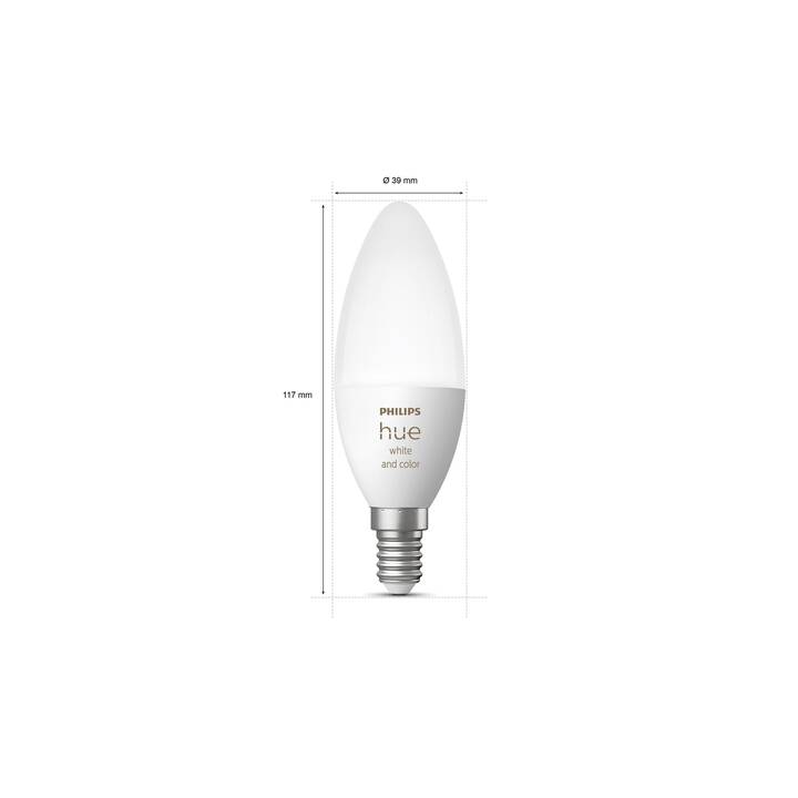 PHILIPS HUE LED Birne White & Color Ambiance (E14, ZigBee, Bluetooth, 4 W)
