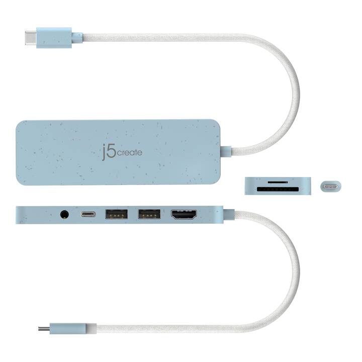 J5 CREATE JCD373EC-N (6 Ports, HDMI, USB di tipo C, USB di tipo A)