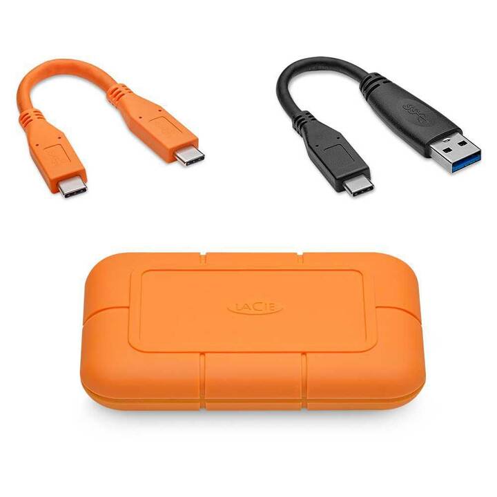 LACIE Rugged (USB Typ-C, USB Typ-A, Thunderbolt 3, 1 TB, Orange)
