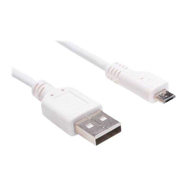 SANDBERG Câble USB (Micro USB 2.0 de type B, USB 2.0 de type A, 1 m)