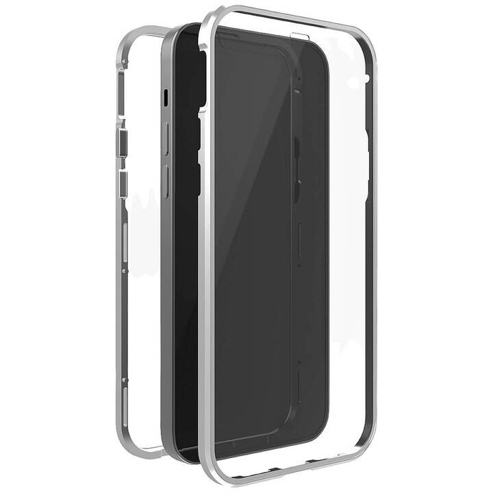 BLACK ROCK Hardcase 360° (iPhone 14 Pro, Einfarbig, Silber, Transparent)