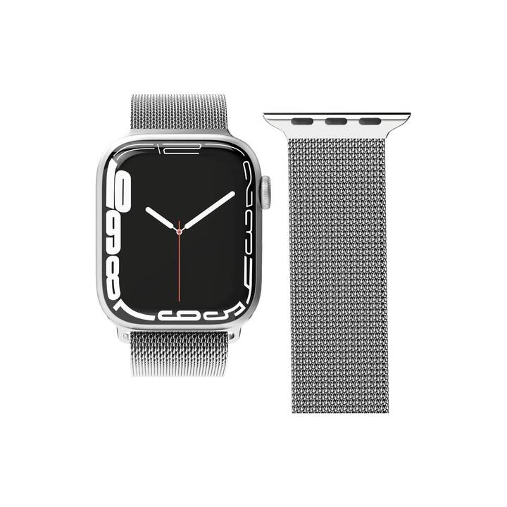 VONMÄHLEN Milanese Loop Cinturini (Apple Watch 40 mm / 41 mm / 38 mm, Argento)