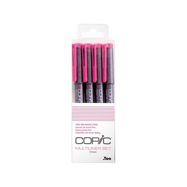 COPIC Traceur fin (Pink, 4 pièce)