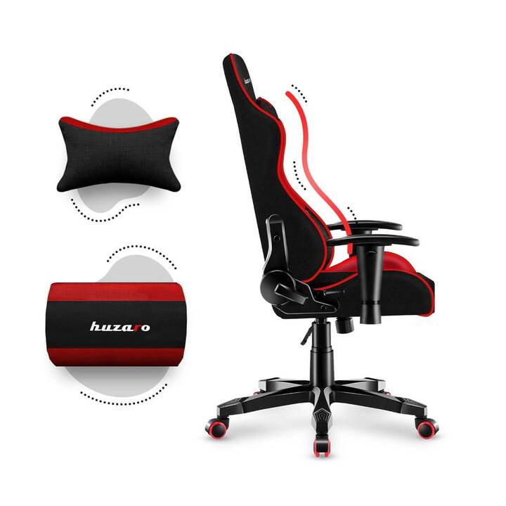 HUZARO Coussin de chaise HZ-Ranger 6.0 (Noir, Rouge)