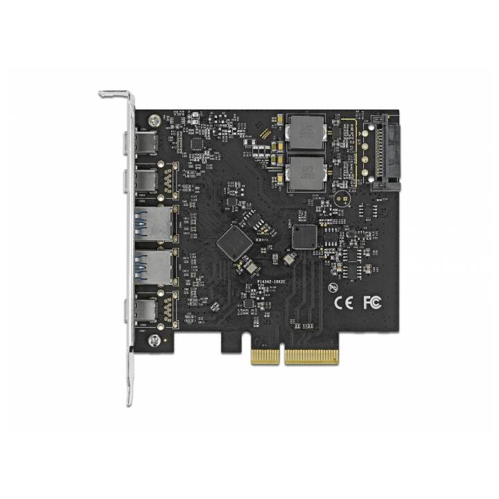 DELOCK Schnittstellenkarte (PCI-E 3.0 x2, 3 x USB C, USB A)