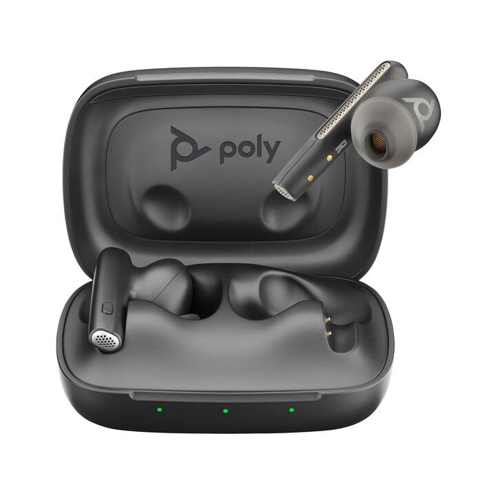 POLY Office Headset Voyager Free 60 UC (In-Ear, Kabellos, Carbon Black, Schwarz)