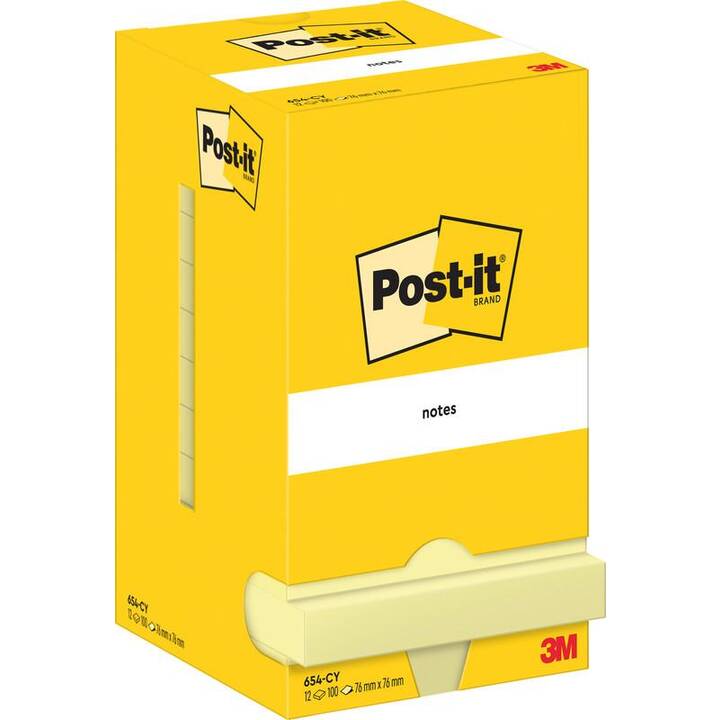 POST-IT Haftnotizen (12 x 100 Blatt, Gelb)