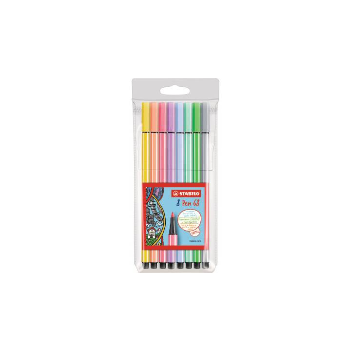 STABILO Crayon feutre (Pink, Gris, Jaune, Bleu, Mauve, Orange, Vert, Turquoise, 8 pièce)
