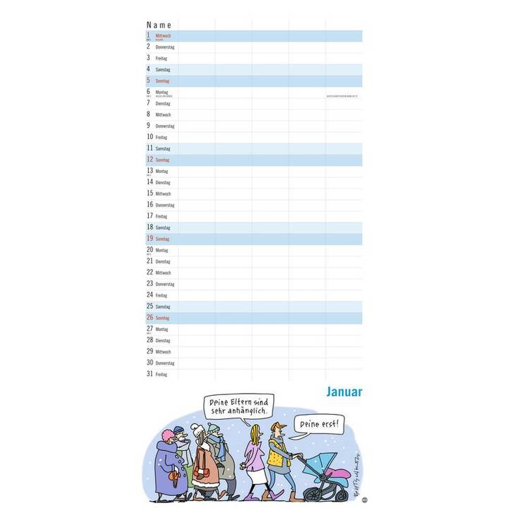 HEYE KALENDER Planning familial Butschkow (2025) Interdiscount