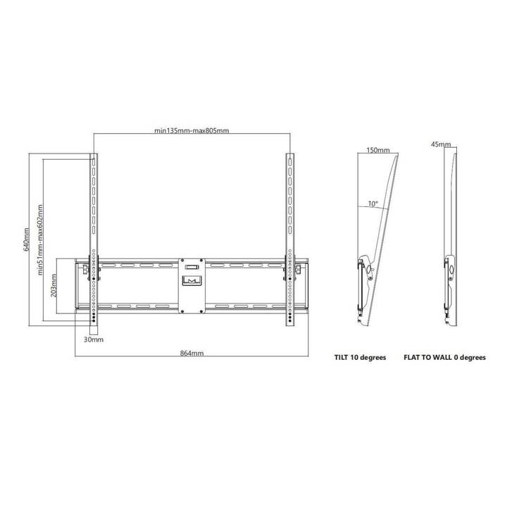MULTIBRACKETS Support mural pour TV 4029 (46" – 63")