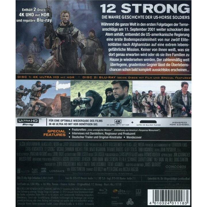 12 Strong - Die wahre Geschichte der US-Horse Soldiers 4K Ultra HD Blu-ray (DE, EN)