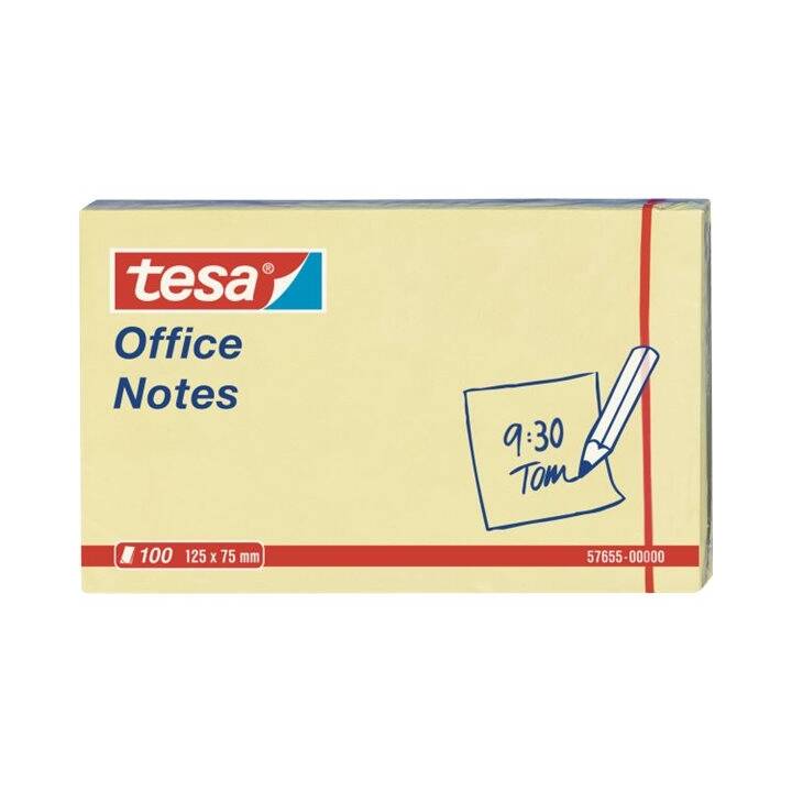 TESA Notes autocollantes Office Notes (75 mm x 125 mm, Jaune)