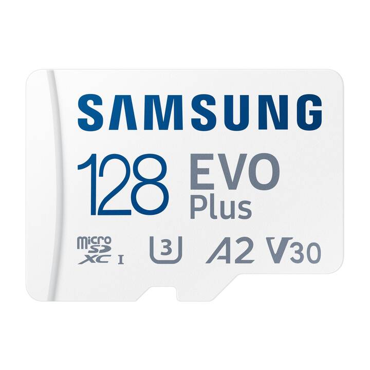 SAMSUNG MicroSDXC EVO Plus (UHS-I Class 1, A1, Class 10, Video Class 10, 128 GB, 130 MB/s)