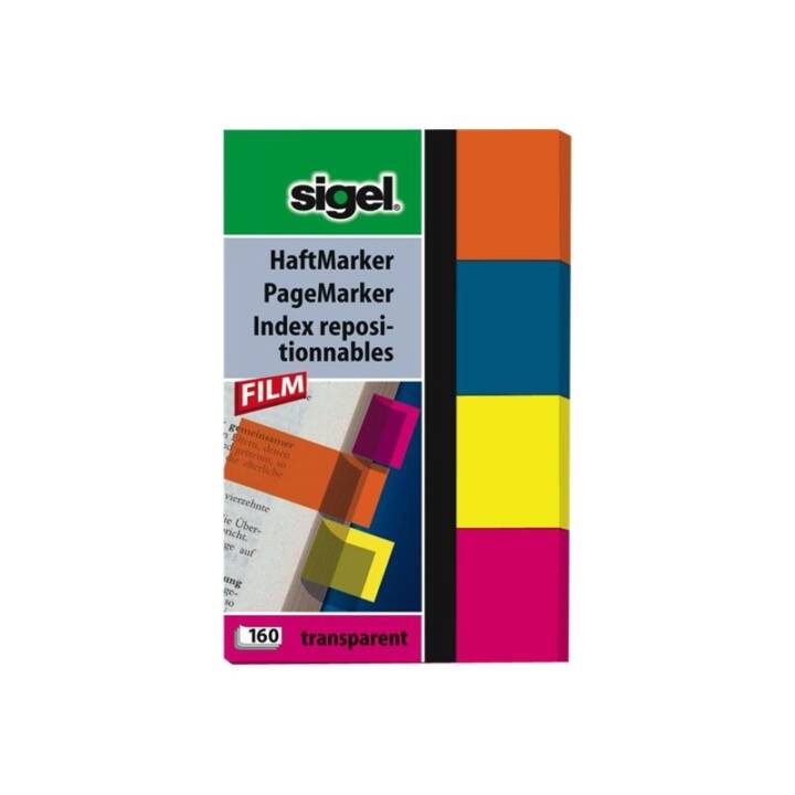 SIGEL Blocchetti memo (4 x 40 foglio, Giallo, Arancione, Blu, Pink)