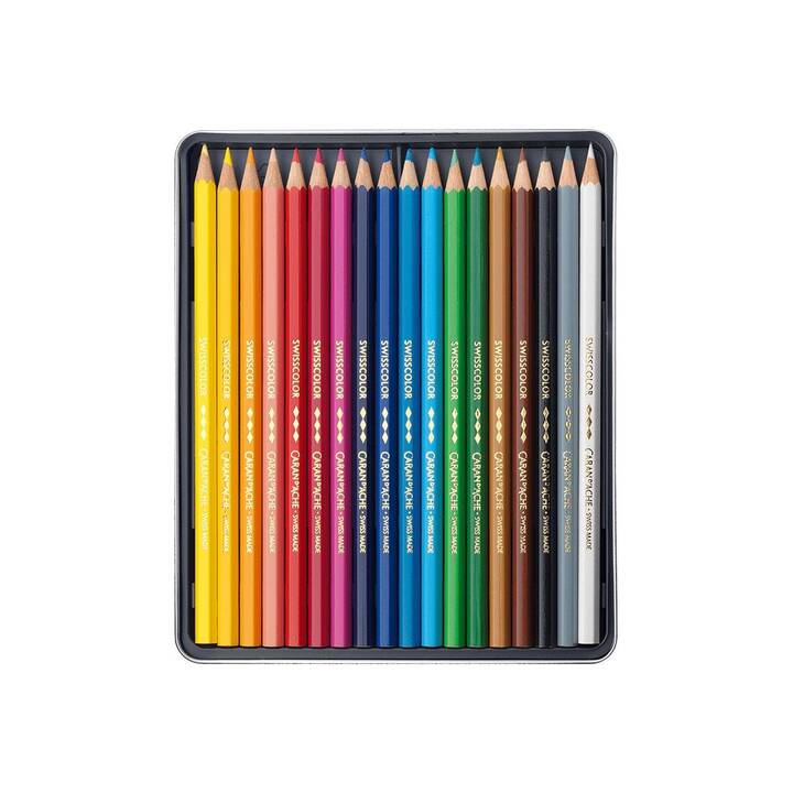 CARAN D'ACHE Crayons de couleur Swisscolor (Multicolore, 18 pièce)