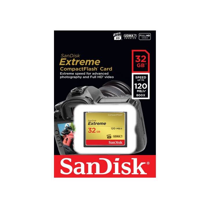 SANDISK Compact Flash Extreme (VPG 20, 32 GB, 120 MB/s)