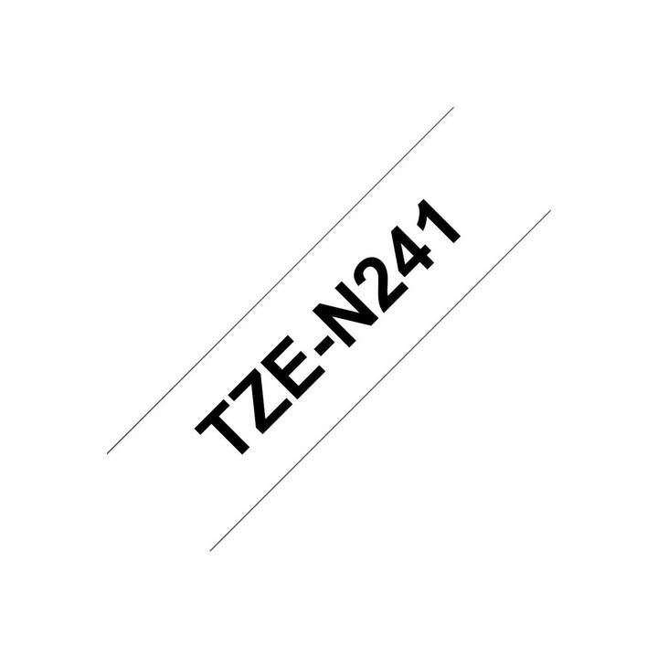 BROTHER TZe-N241 Ruban d'écriture (Noir / Blanc, 18 mm)