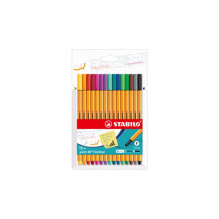 STABILO Penna a fibra (Multicolore, 15 pezzo)