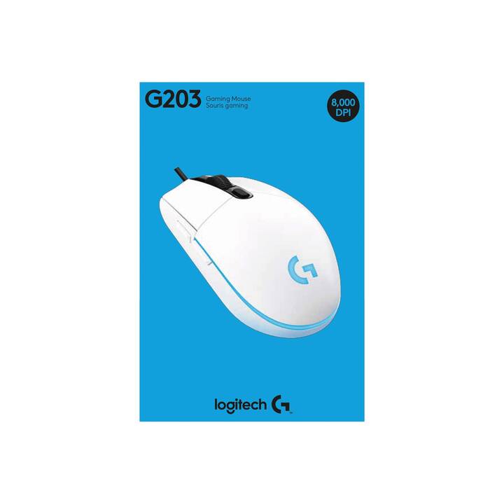 LOGITECH Gaming Mouse G203 LIGHTSYNC Souris (Câble, Gaming)