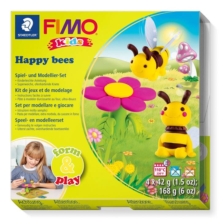 STAEDTLER Pasta per modellare Form & Play Happy Bees (168 g, Multicolore)