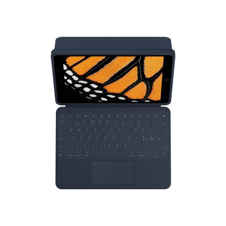 LOGITECH Rugged Combo 3 Touch Type Cover (10.2", iPad Gen. 9 2021, iPad Gen. 8 2020, iPad Gen. 7 2019, Blu)