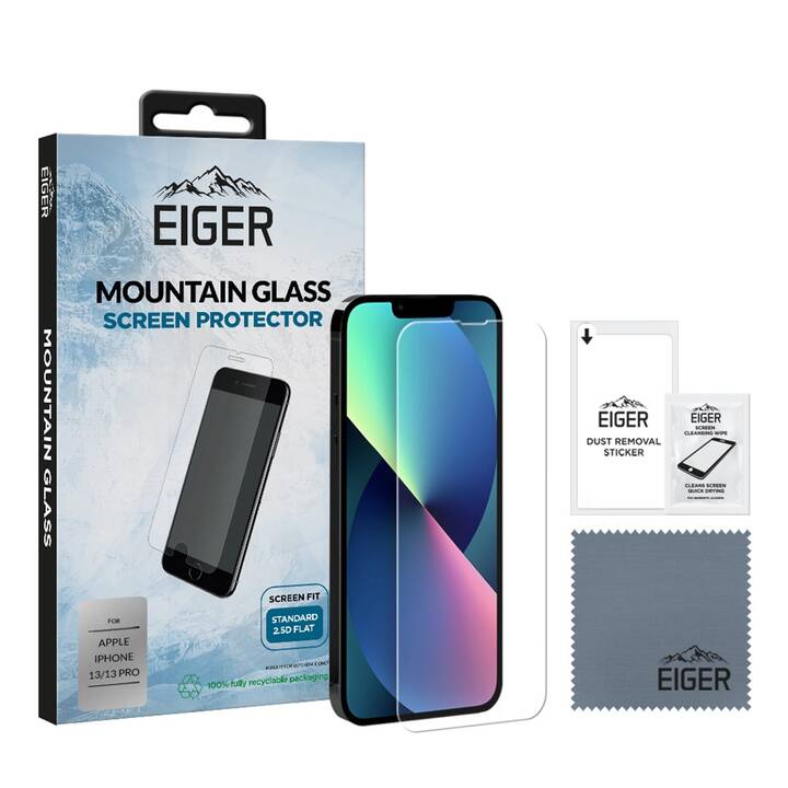 EIGER Verre de protection d'écran Mountain Glass 2.5D (iPhone 13, iPhone 13 Pro, 1 pièce)