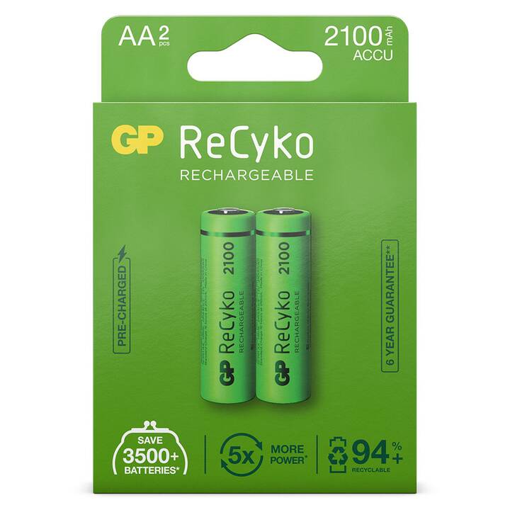 GP ReCyko Accumulatore (AA / Mignon / LR6, 2 pezzo)