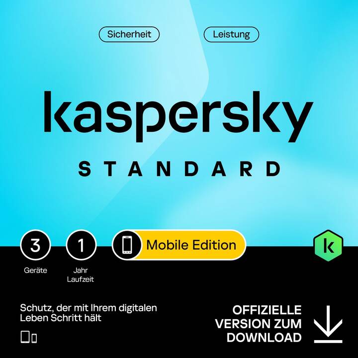 KASPERSKY LAB Standard Mobile-Edition (Abo, 3x, 12 Monate, Mehrsprachig)