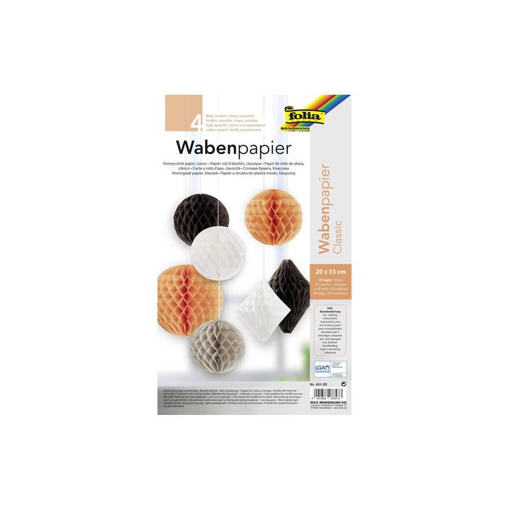 FOLIA Papier spécial Classic (Orange, Noir, Blanc, 4 pièce)