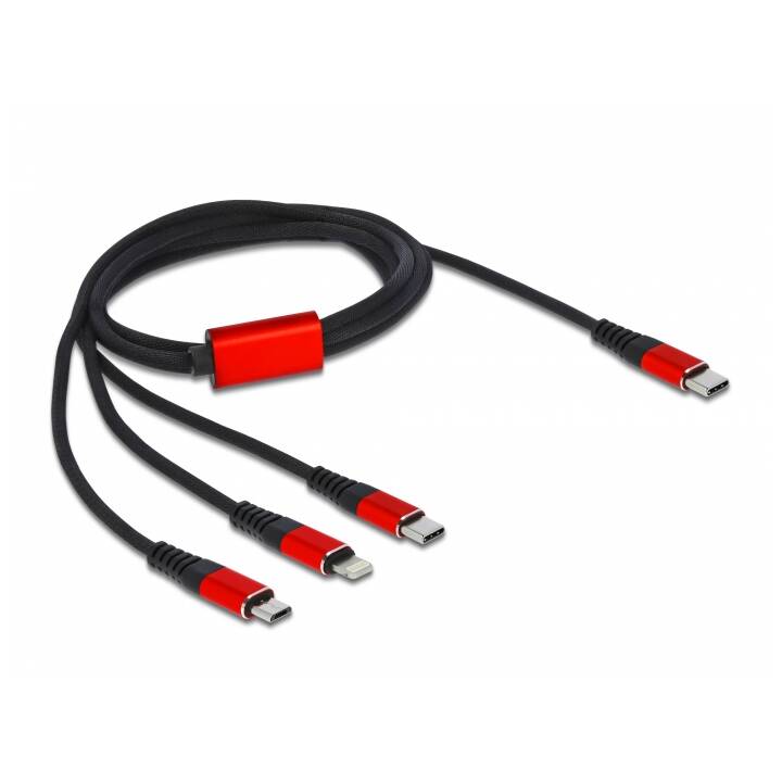 DELOCK Câble (USB 2.0 Type-C, USB Type-C, Lightning, Micro USB, 1 m)