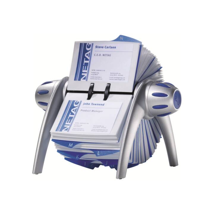 DURABLE Rolodex de cartes de visite (Argent, Bleu)