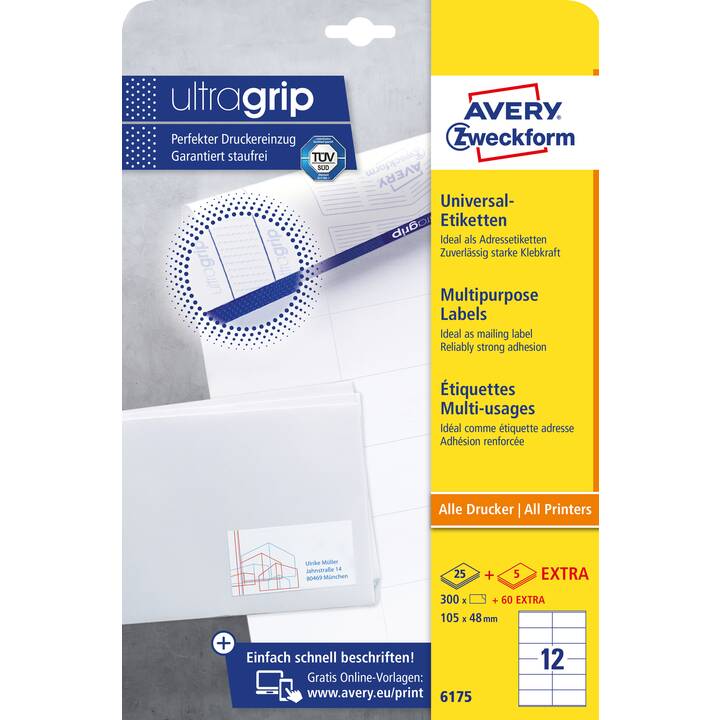 AVERY ZWECKFORM 6175 ultragrip (48 x 105 mm)