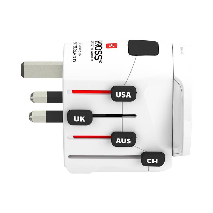 SKROSS Reiseadapter Pro+ USB (Schweiz, Europa, Japan, Brasilien, Italien, USA, Australien, China / Schweiz, Europa, Brasilien, Italien, USA, Australien, China)