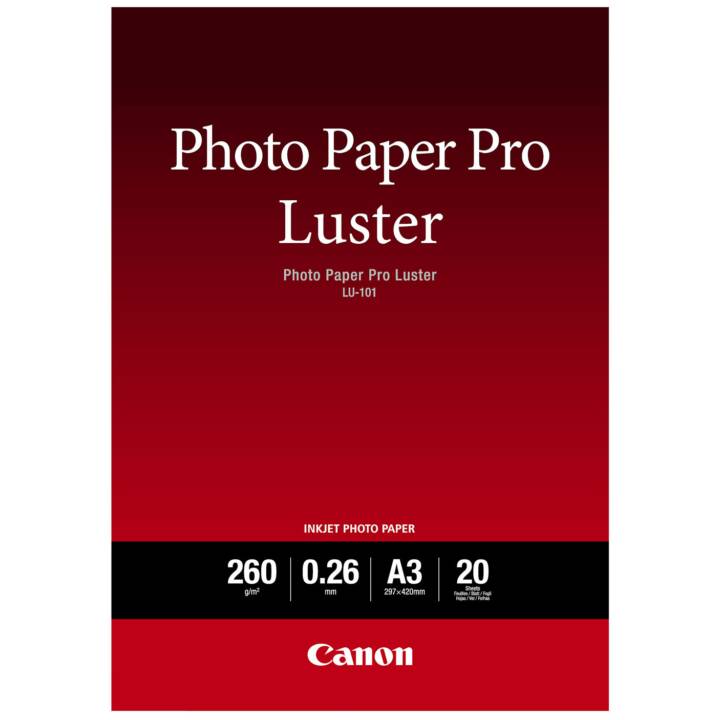 CANON Pro Luster LU-101 Fotopapier (20 Blatt, A3, 260 g/m2)