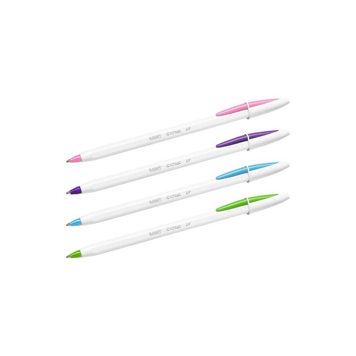 BIC Kugelschreiber Cristal Up (Pink, Blau, Violett, Grün)