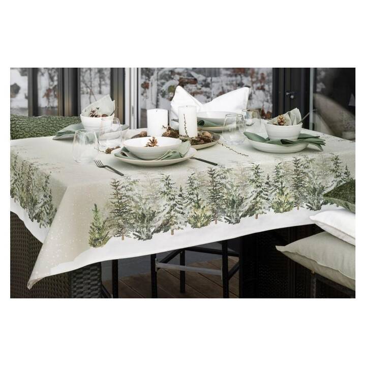 PICHLER Tischläufer Foret Forest (150 cm x 250 cm, Quadratisch, Grün)