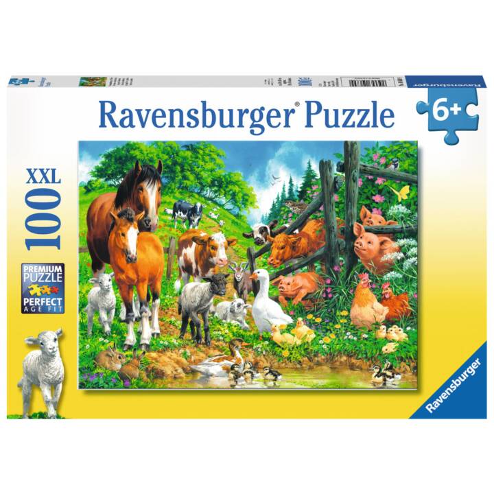 RAVENSBURGER Bauernhoftiere Bauernhof Puzzle (100 x)