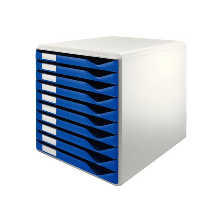 LEITZ Boite à tiroirs de bureau (28.5 cm  x 35.5 cm  x 29 cm, Bleu)