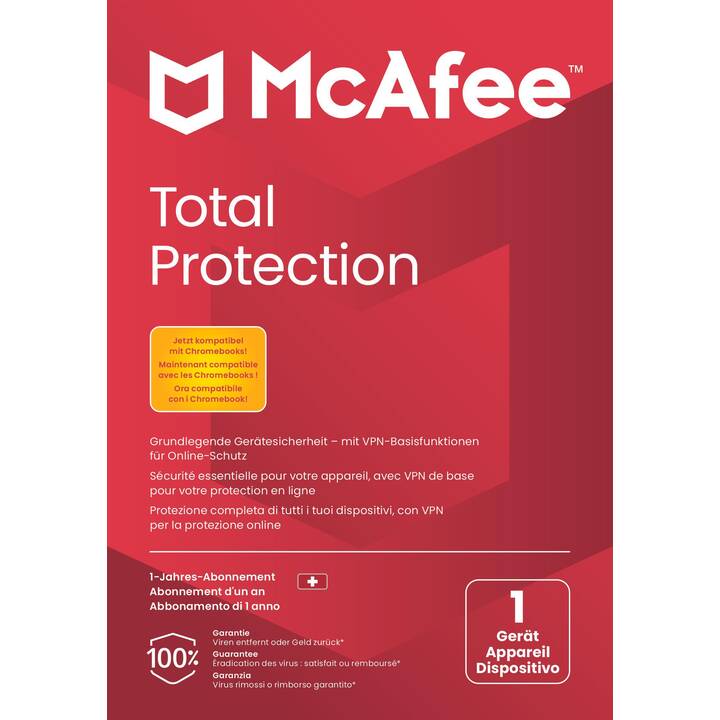 MCAFEE Total Protection (Abo, 1x, 1 Jahr, Deutsch, Italienisch, Französisch)