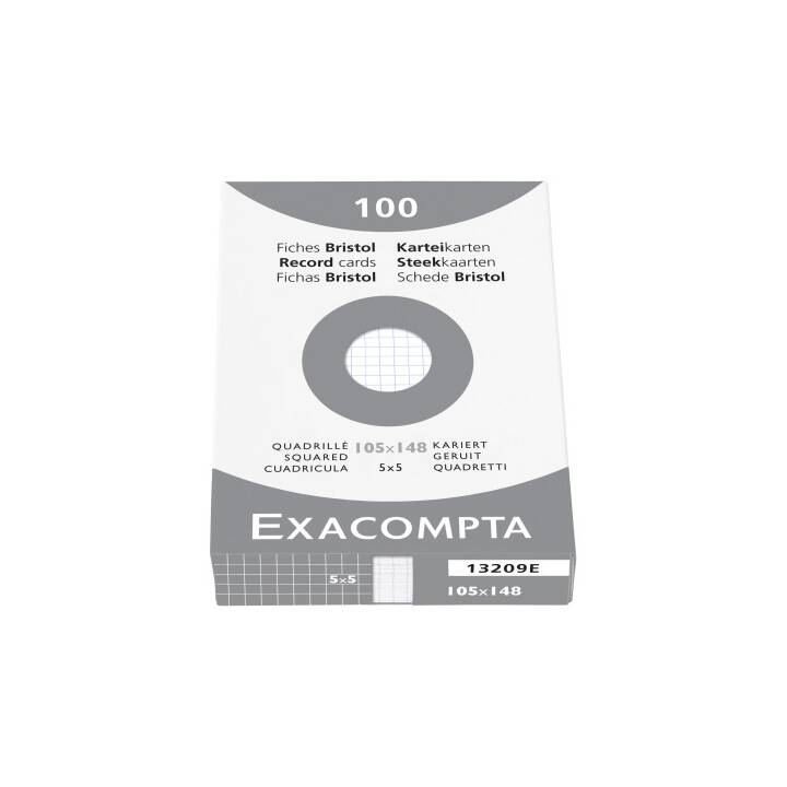 EXACOMPTA Cartes-fiches (A6, Blanc, Quadrillé, 100 pièce)