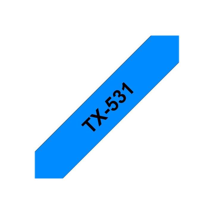 BROTHER TX-531 Schriftband (Schwarz / Blau, 12 mm)