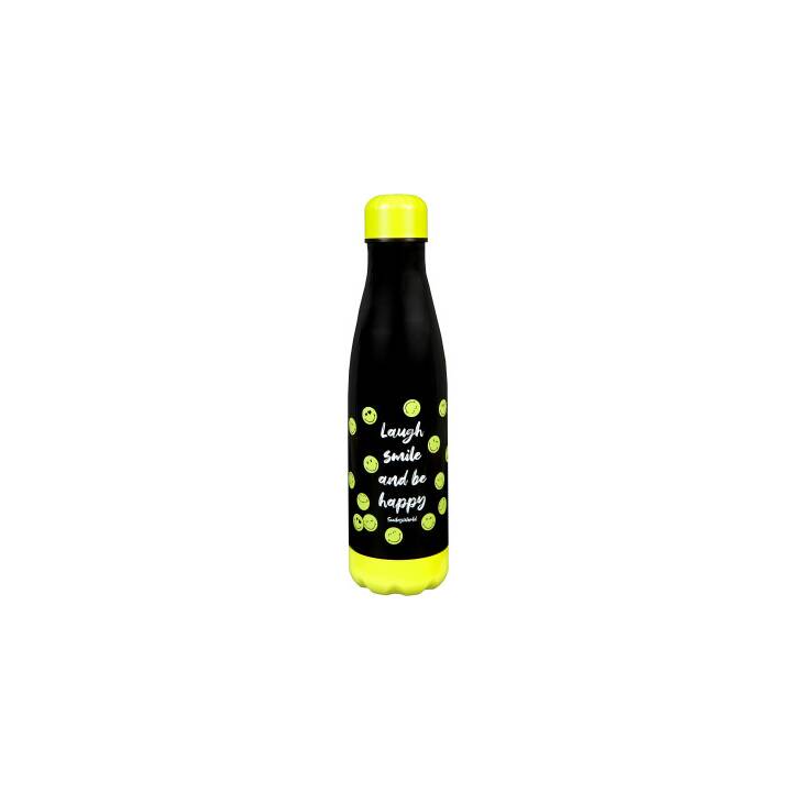 ROOST Thermo Trinkflasche Smiley (450 ml, Schwarz)