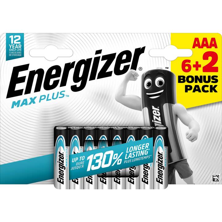 ENERGIZER MaxPlus AAA 6+2 Batterie (AAA / Micro / LR03, 8 pièce)