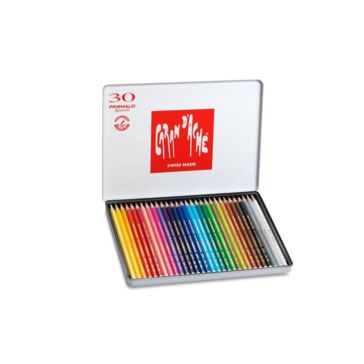 CARAN D'ACHE Crayons de couleur aquarellables Prismalo (Multicolore, 30 pièce)