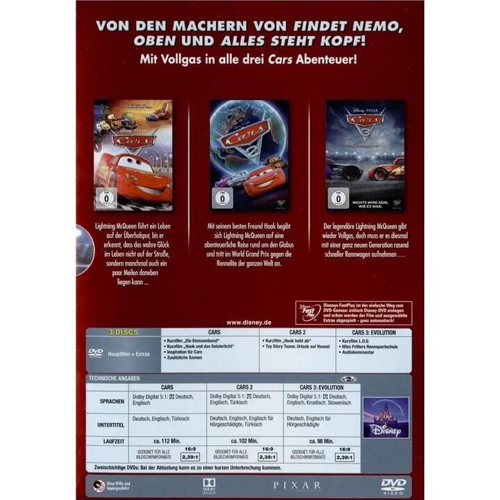 Cars 1-3 - 3-Film DVD Collection (DE, EN)