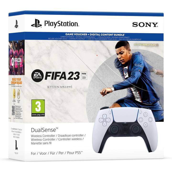 SONY Playstation 5 DualSense Wireless-Controller + Fifa 23 (Digital Download) Controller (Weiss)