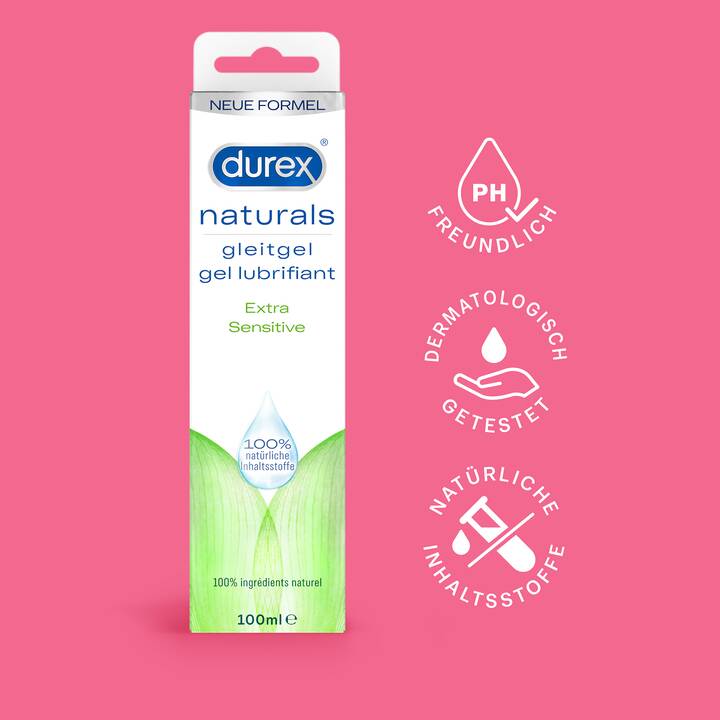 DUREX Lubrifiant Naturals Extra Sensitive (100 ml, À base d'eau)