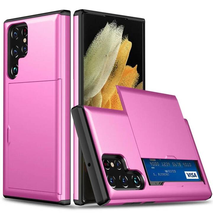 EG Couverture arrière avec porte-carte (Galaxy S24 Ultra, Rose)